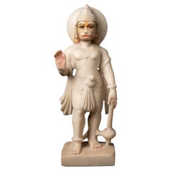 Middle 20th century Old Indian marble Hanuman statue - Original Buddhas