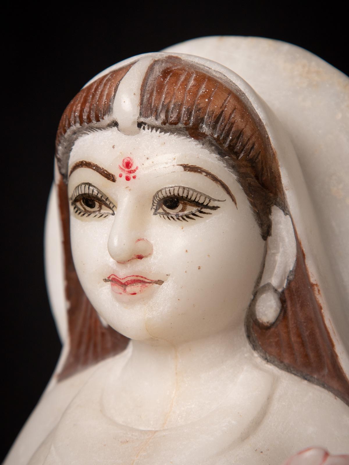 Middle 20th century Old Indian marble Khodiyar mata statue from India  5