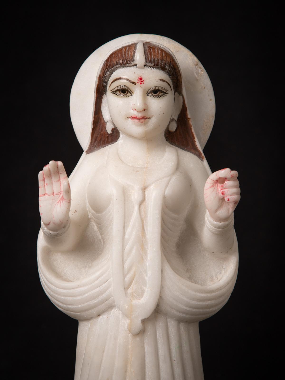 20th Century Middle 20th century Old Indian marble Khodiyar mata statue from India 