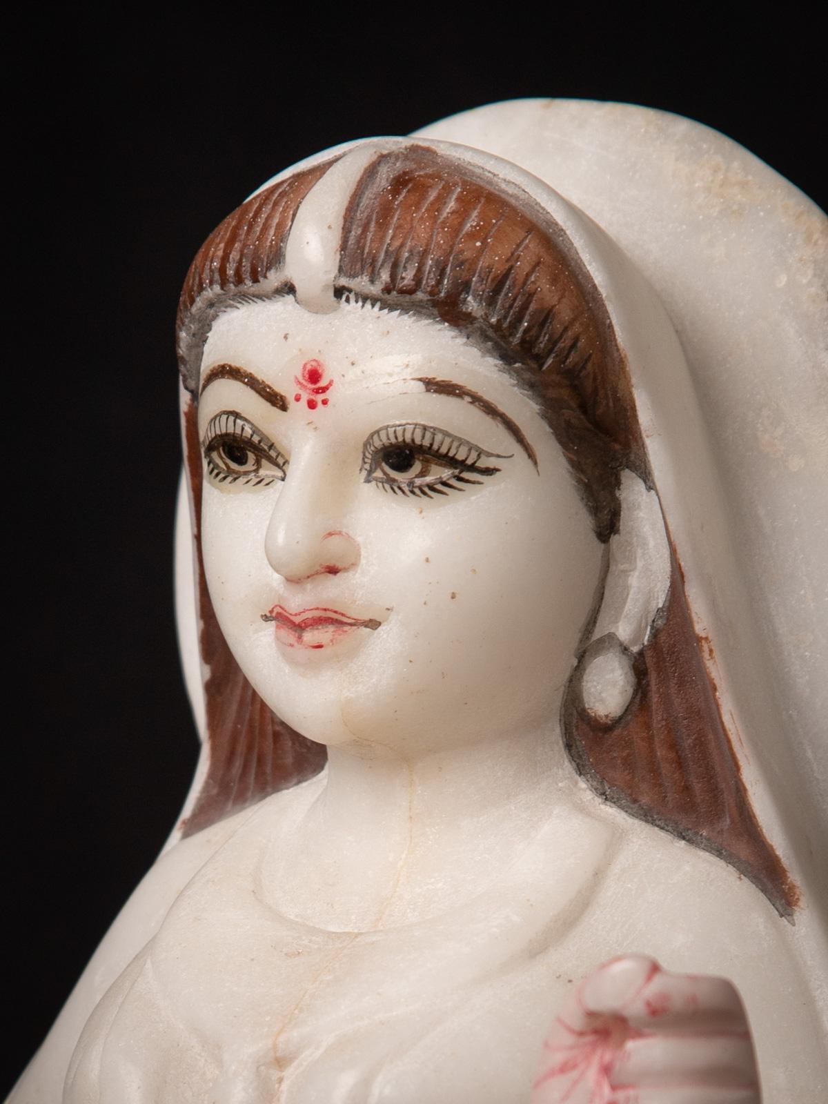 Middle 20th century Old Indian marble Khodiyar mata statue from India  2