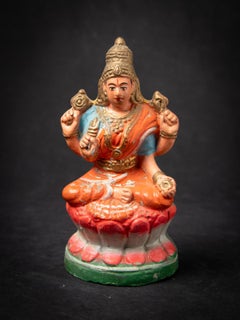Middle 20th century Old Indian pottery Lakshmi statue from India
