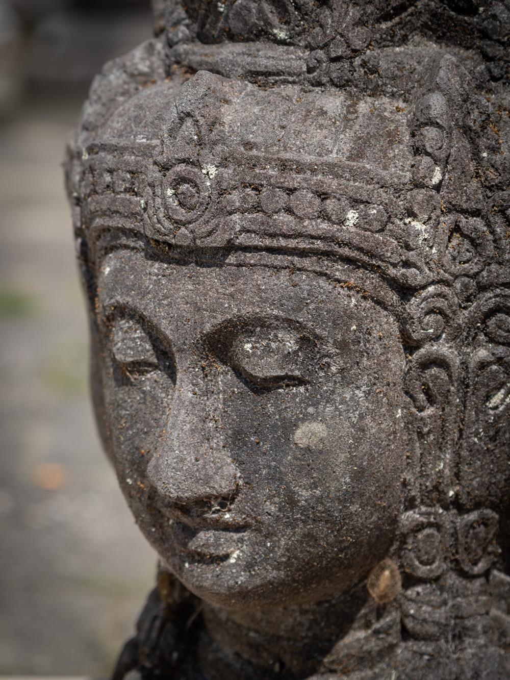 20th Century Middle 20th century old lavastone head of the god Brahma with 4 faces