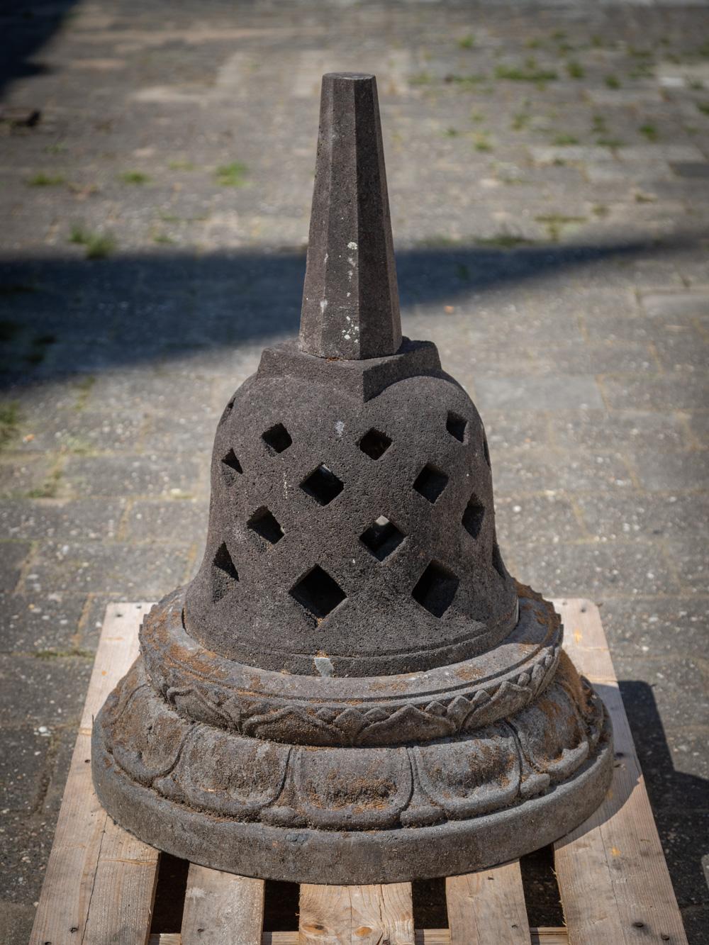 Middle 20th century old lavastone Stupa from Indonesia  OriginalBuddhas For Sale 5