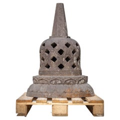 Vintage Middle 20th century Old lavastone stupa from Indonesia  OriginalBuddhas