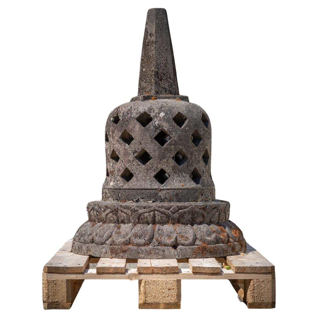 Middle 20th century old lavastone Stupa from Indonesia - OriginalBuddhas For Sale