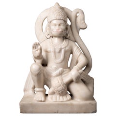 Middle 20th century Old marble Hanuman statue from India