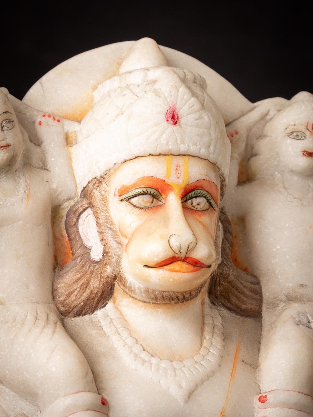 Middle 20th century old marble Hanuman statue from India - Original Buddhas For Sale 4