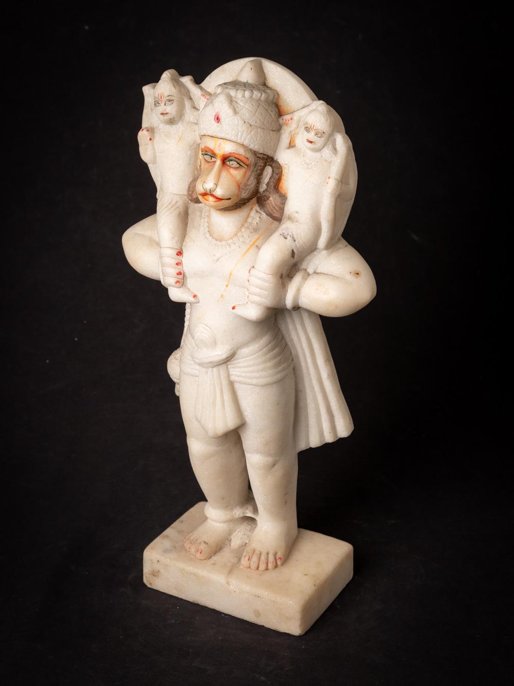 Middle 20th century old marble Hanuman statue from India - Original Buddhas For Sale 7