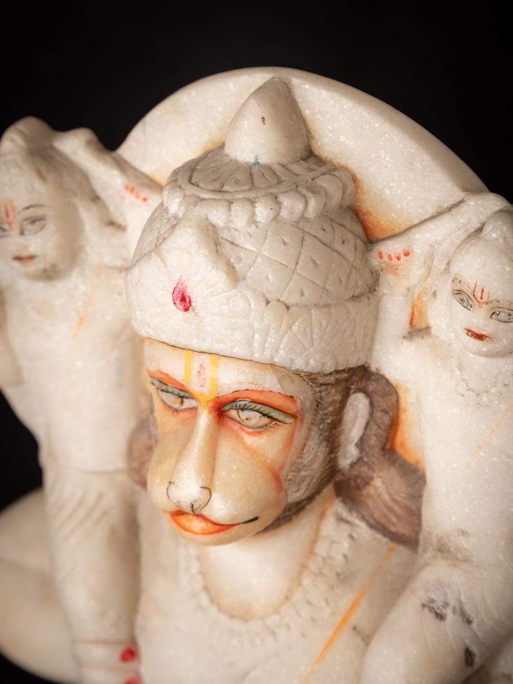 Middle 20th century old marble Hanuman statue from India - Original Buddhas For Sale 8