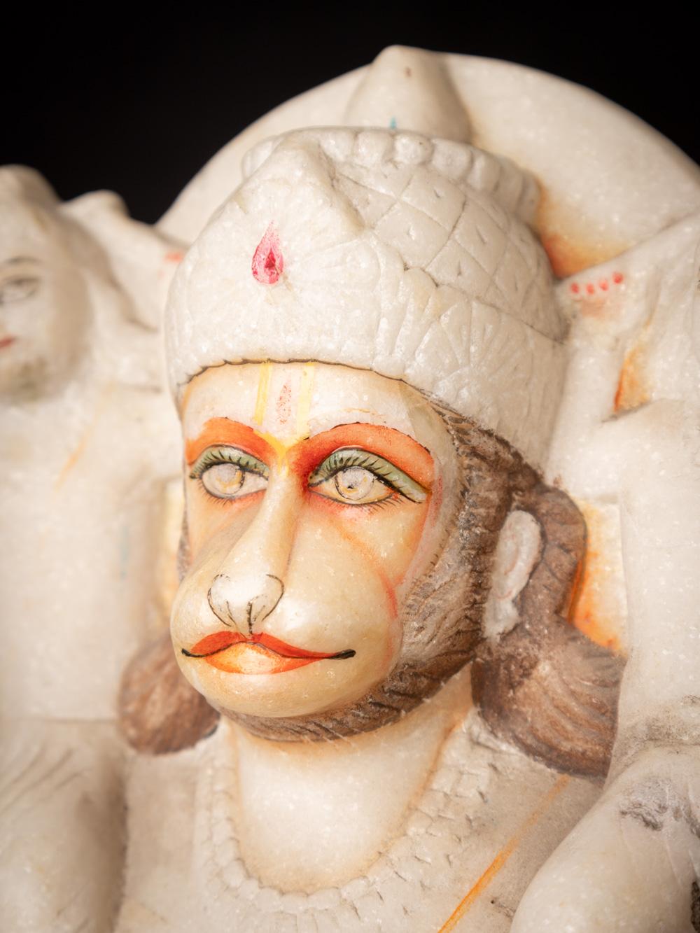 Middle 20th century old marble Hanuman statue from India - Original Buddhas For Sale 9