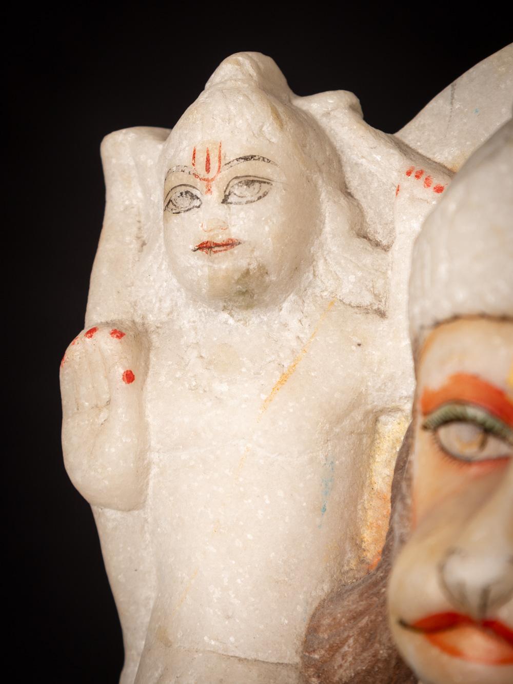 Middle 20th century old marble Hanuman statue from India - Original Buddhas For Sale 10