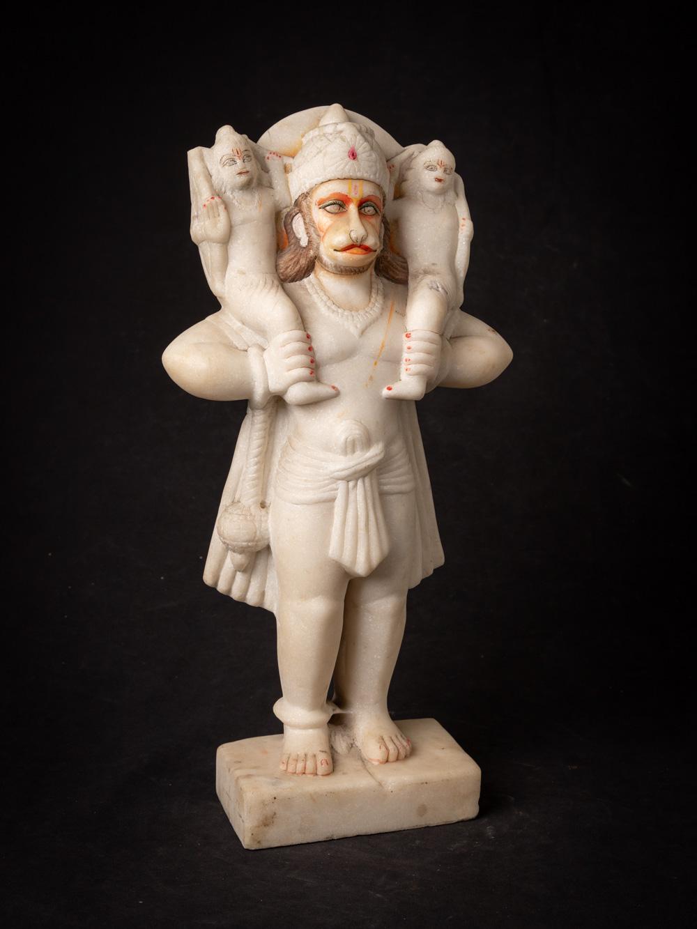 Marble Middle 20th century old marble Hanuman statue from India - Original Buddhas For Sale