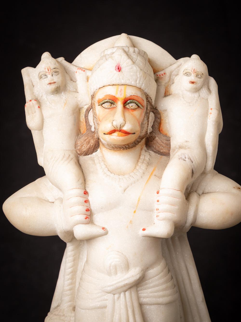 Middle 20th century old marble Hanuman statue from India - Original Buddhas For Sale 2