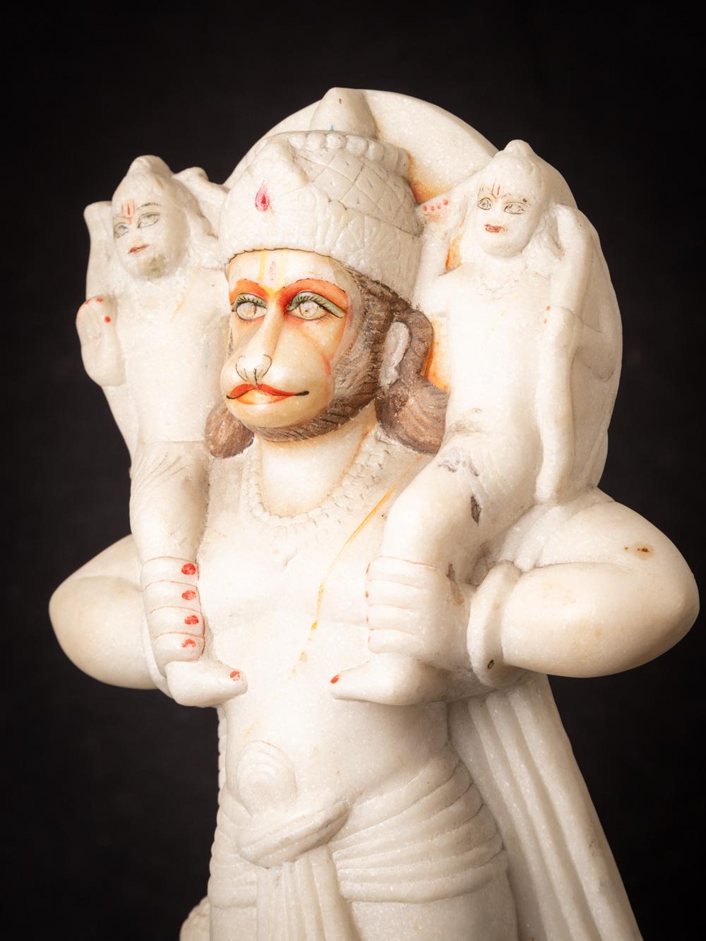 Middle 20th century old marble Hanuman statue from India - Original Buddhas For Sale 3