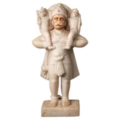 Antike Hanuman-Statue aus Marmor aus Indien aus dem Mitte des 20. Jahrhunderts – Original Buddhas