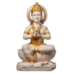 Middle 20th century Old marble sculpture of the Hindu goddess Parvati from Indi