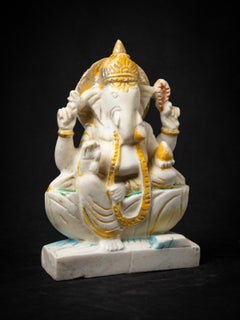 Middle 20th century Old marble stone Ganesha statue from India