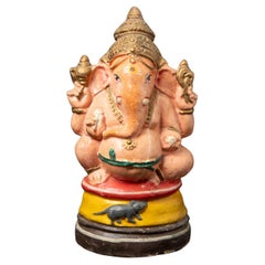 Milieu du 20e siècle Statue de Ganesha en poterie ancienne de l'Inde
