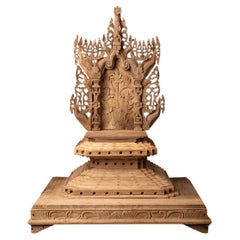Middle 20th century Old teakwooden Burmese throne from Burma