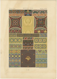 Motivos decorativos de la Edad Media - Diseños góticos de azulejos y cenefas, c.1869