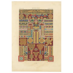 Ornamento decorativo de la Edad Media - Bordes y motivos románicos ricos, c.1869