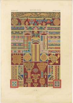 Ornamento decorativo de la Edad Media - Bordes y motivos románicos ricos, c.1869