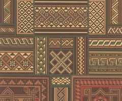 Middle Ages Interlace Motifs – Antique Print of Medieval Knotwork Patterns, 1869