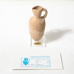 Middle Bronze Age Ancient Israel Terracotta Vessel on Lucite Museum Support