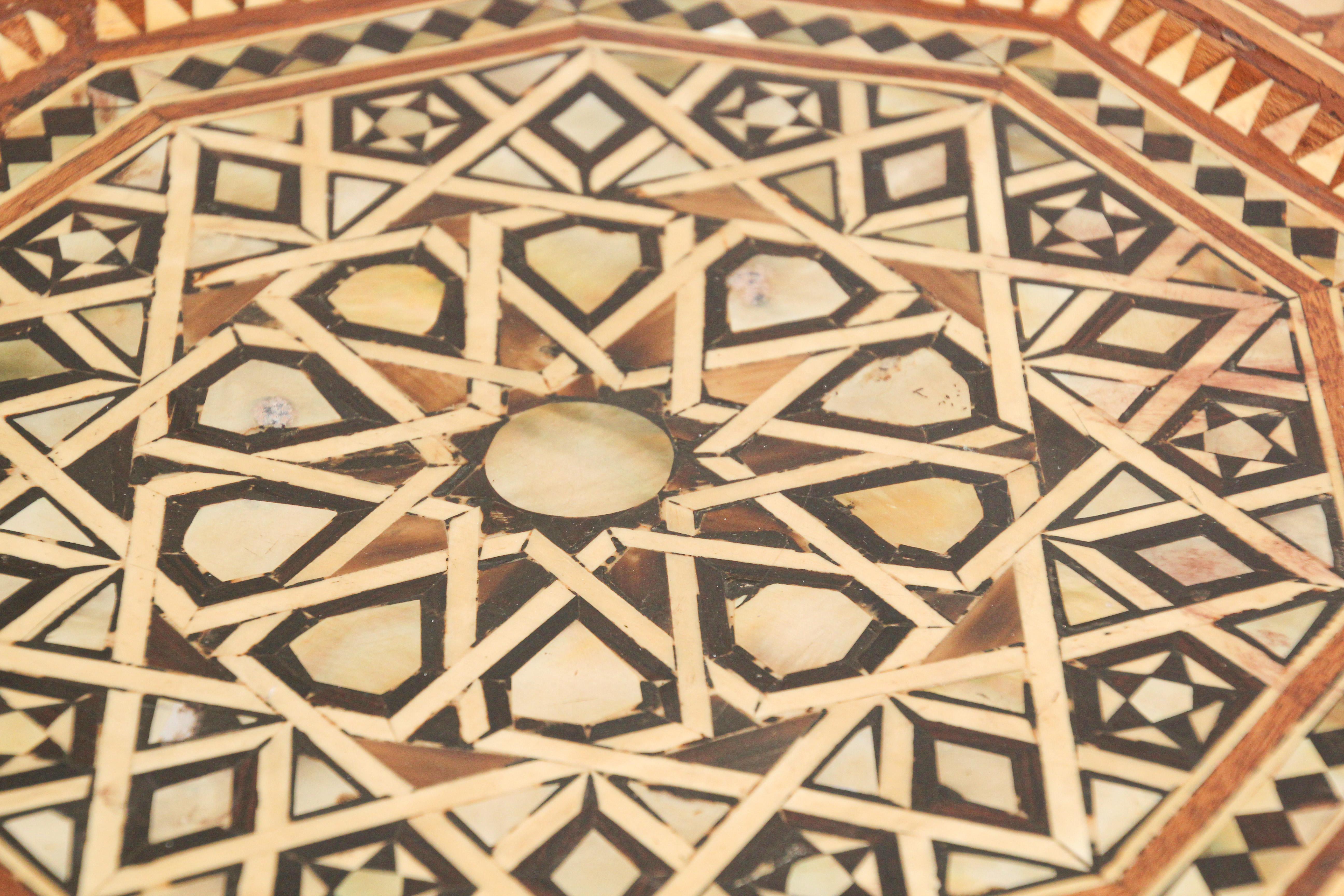 Moorish Middle East Syrian Octagonal Tables Inlaid