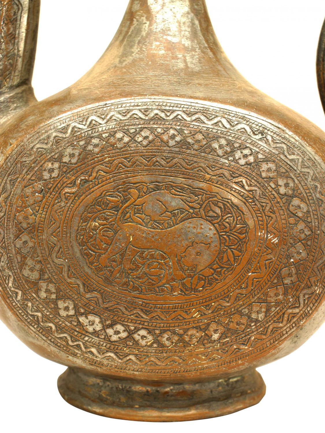 Middle Easter Moorish Silver and Copper Ewers (Maurisch) im Angebot