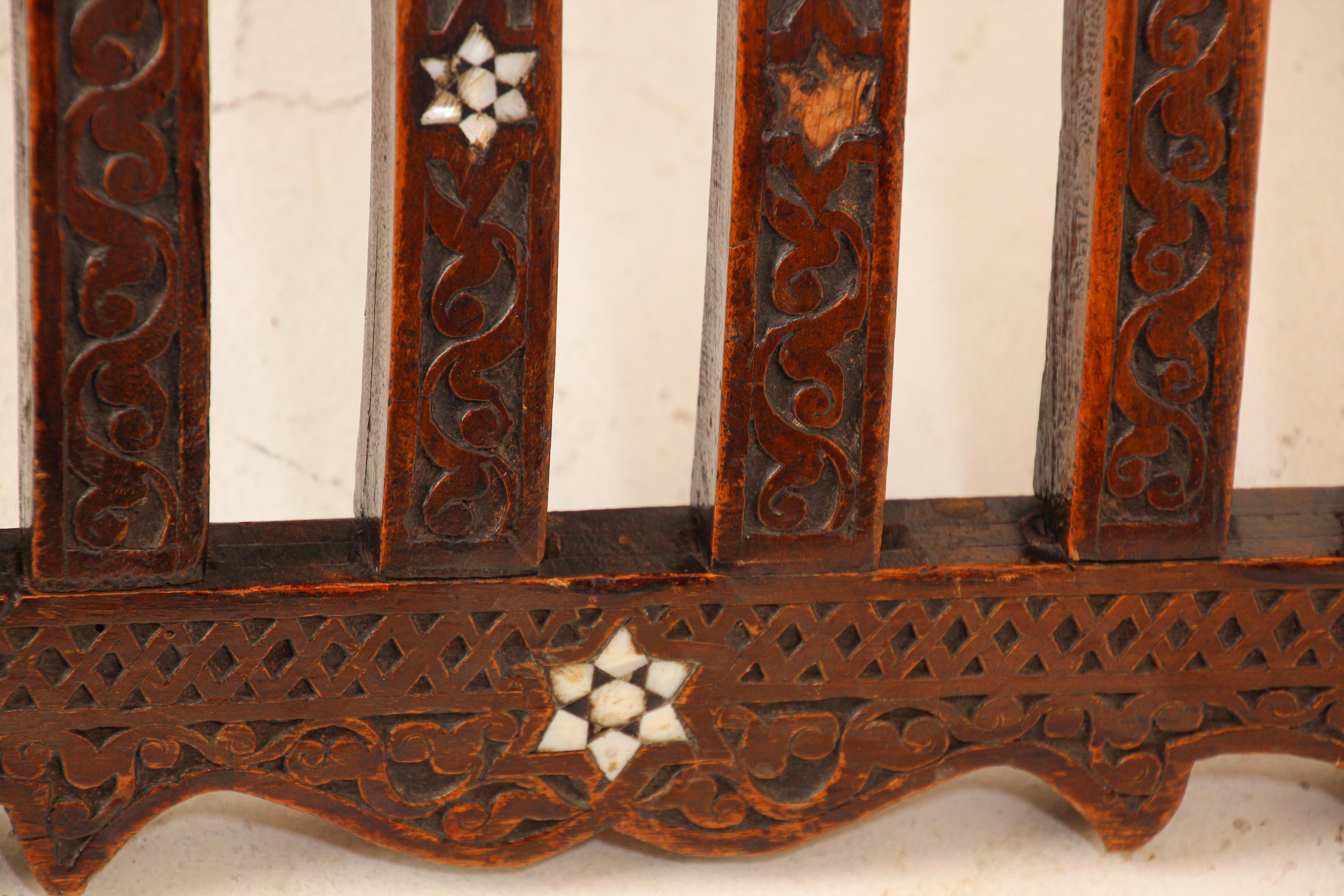 Middle Eastern 19th Century Moorish Folding Chair Shell Inlaid For Sale 5