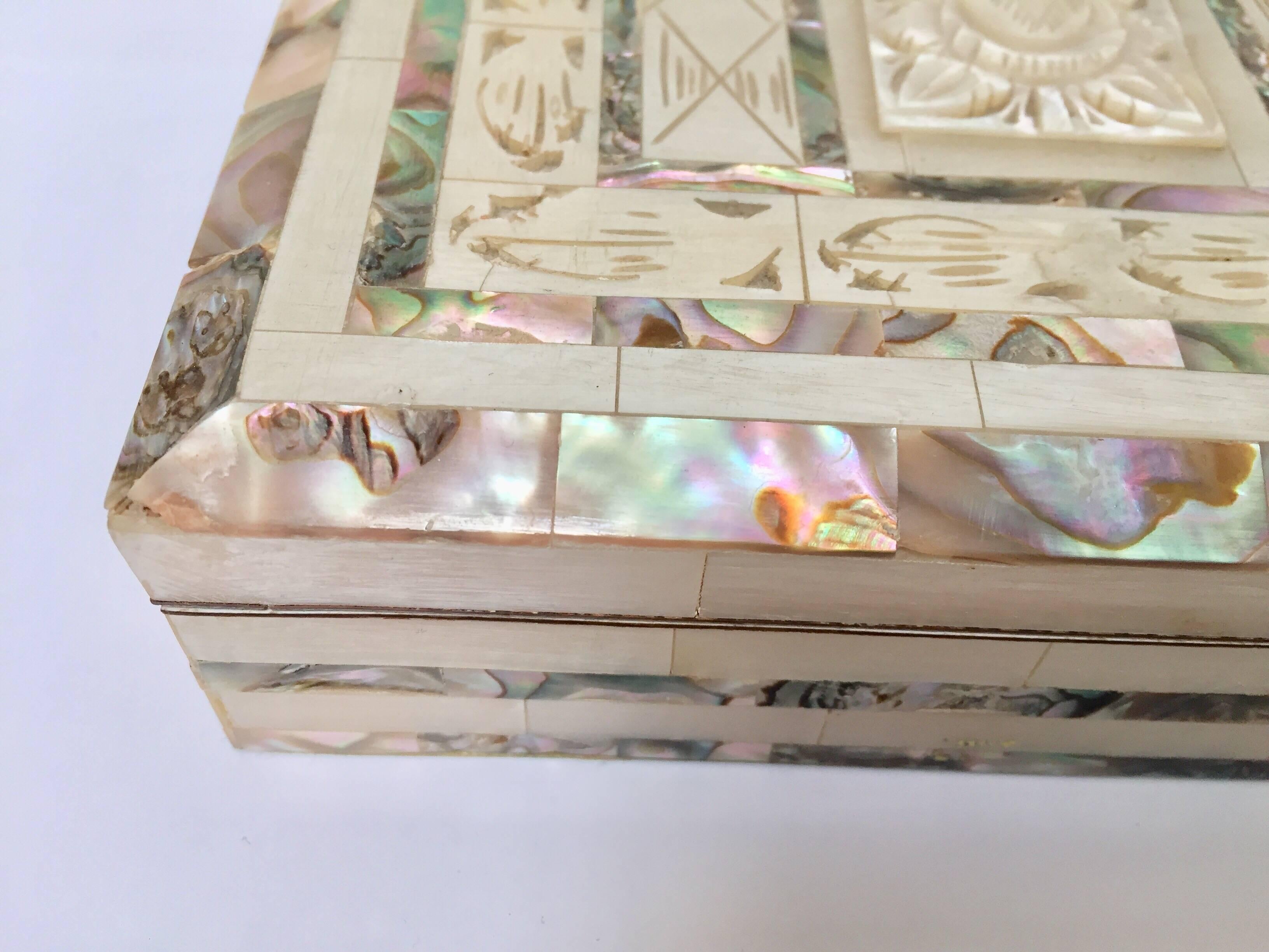 Middle Eastern Abalone and Mother-of-Pearl Inlay Large Rectangular Box 3