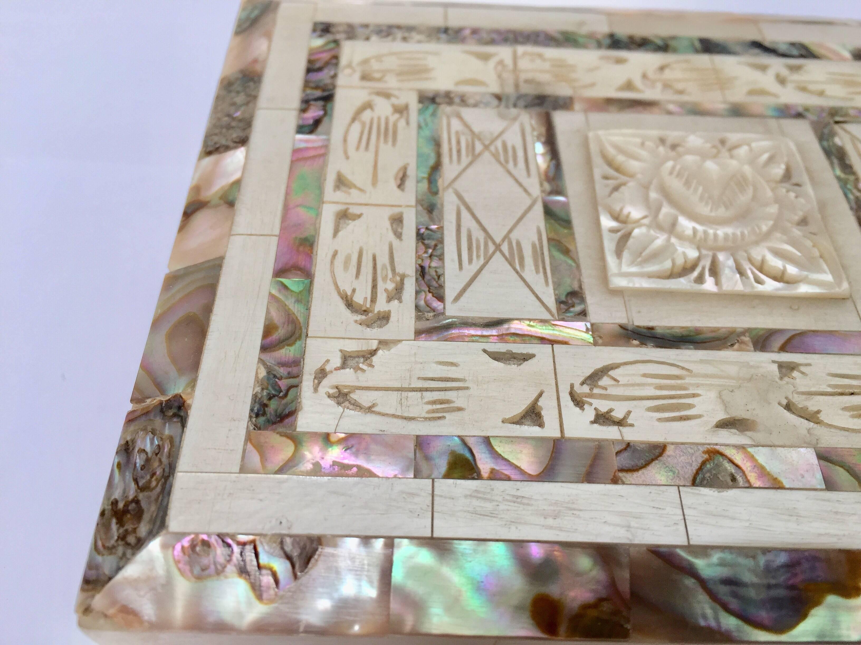 Middle Eastern Abalone and Mother-of-Pearl Inlay Large Rectangular Box 4