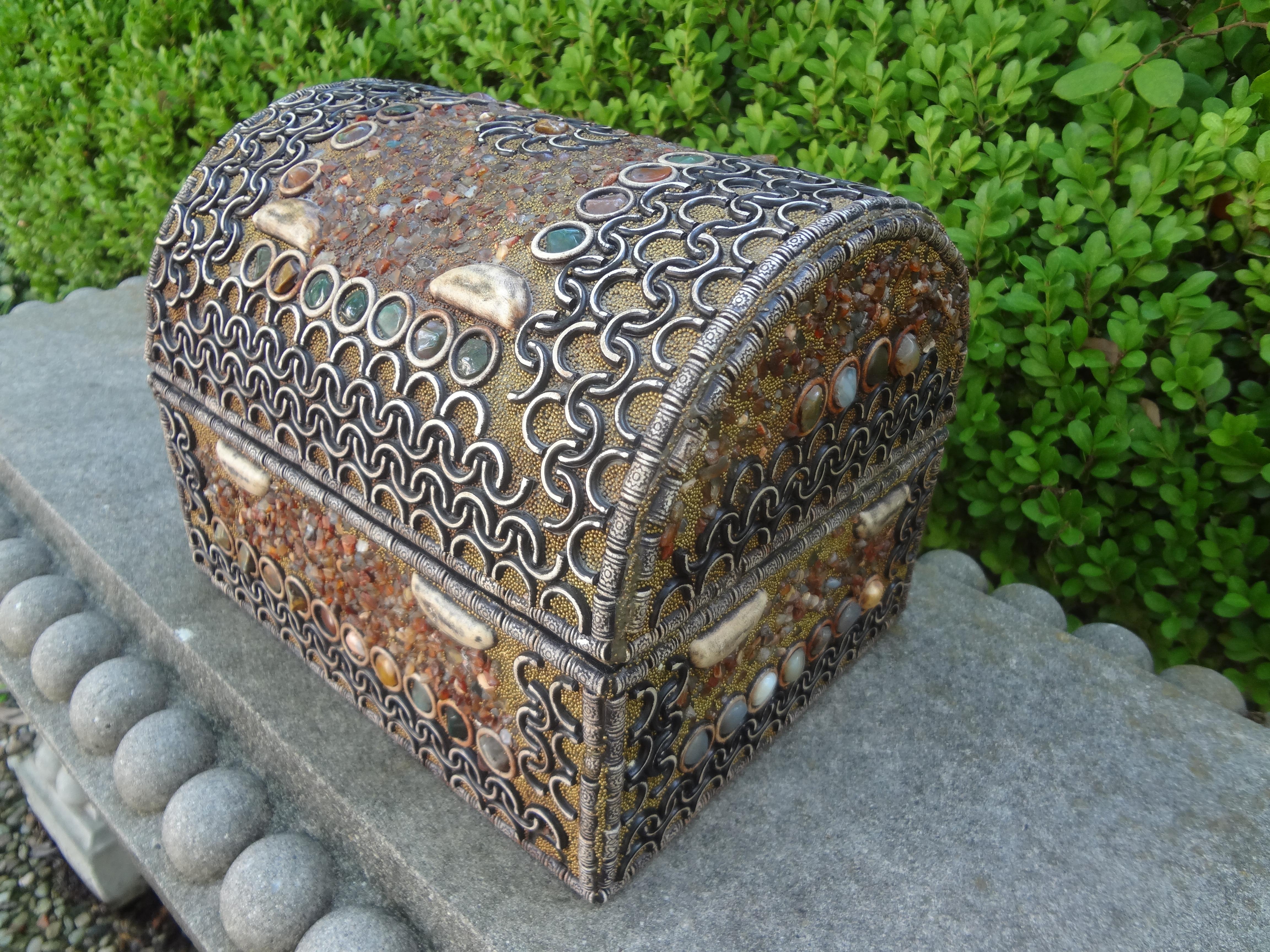 Middle Eastern Agate Encrusted Decorative Box 5