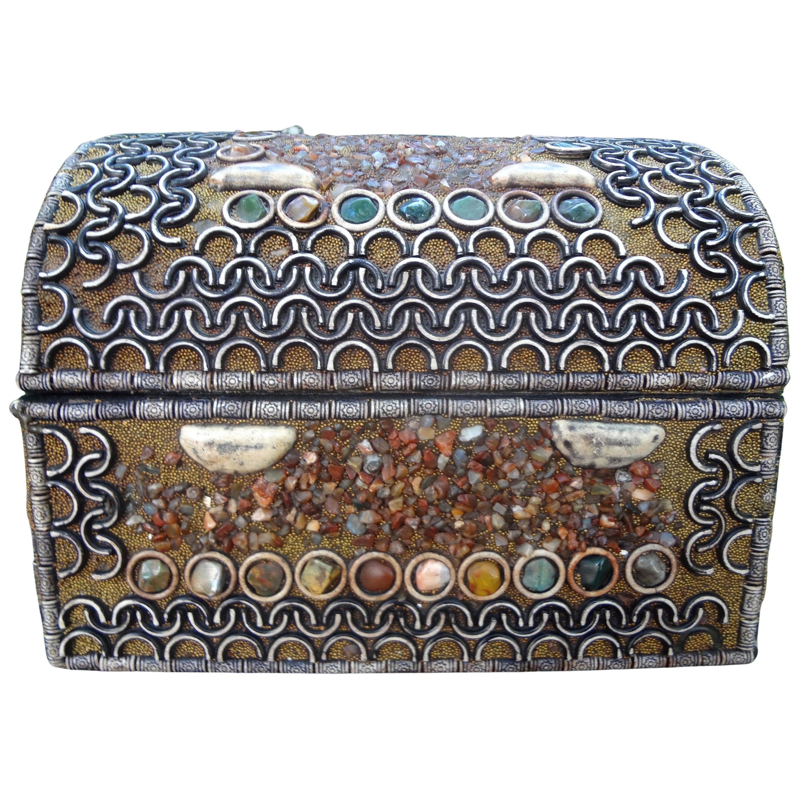 Middle Eastern Agate Encrusted Decorative Box