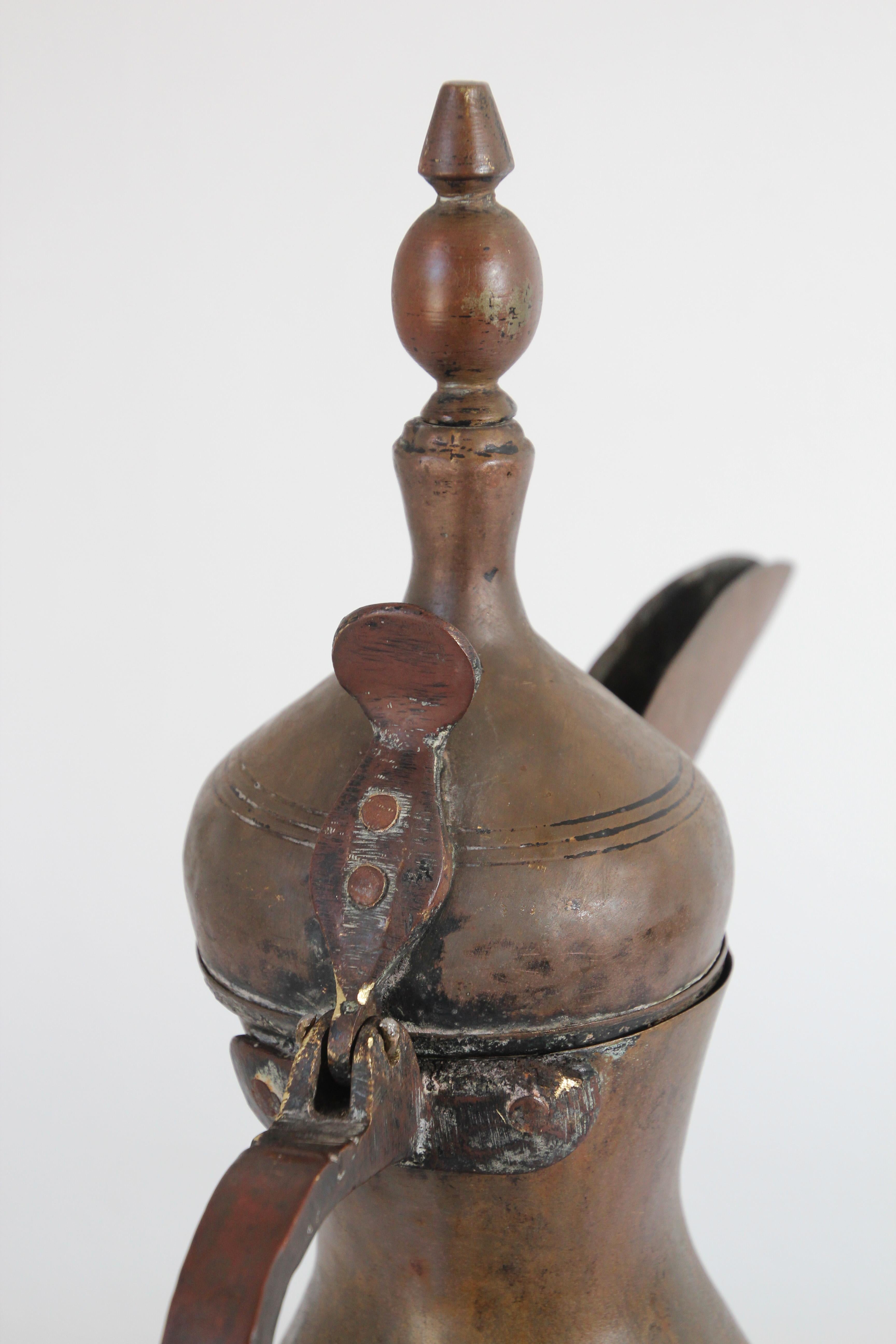 19th Century Antique Dallah Arabic Middle Eastern Coffee Pot For Sale