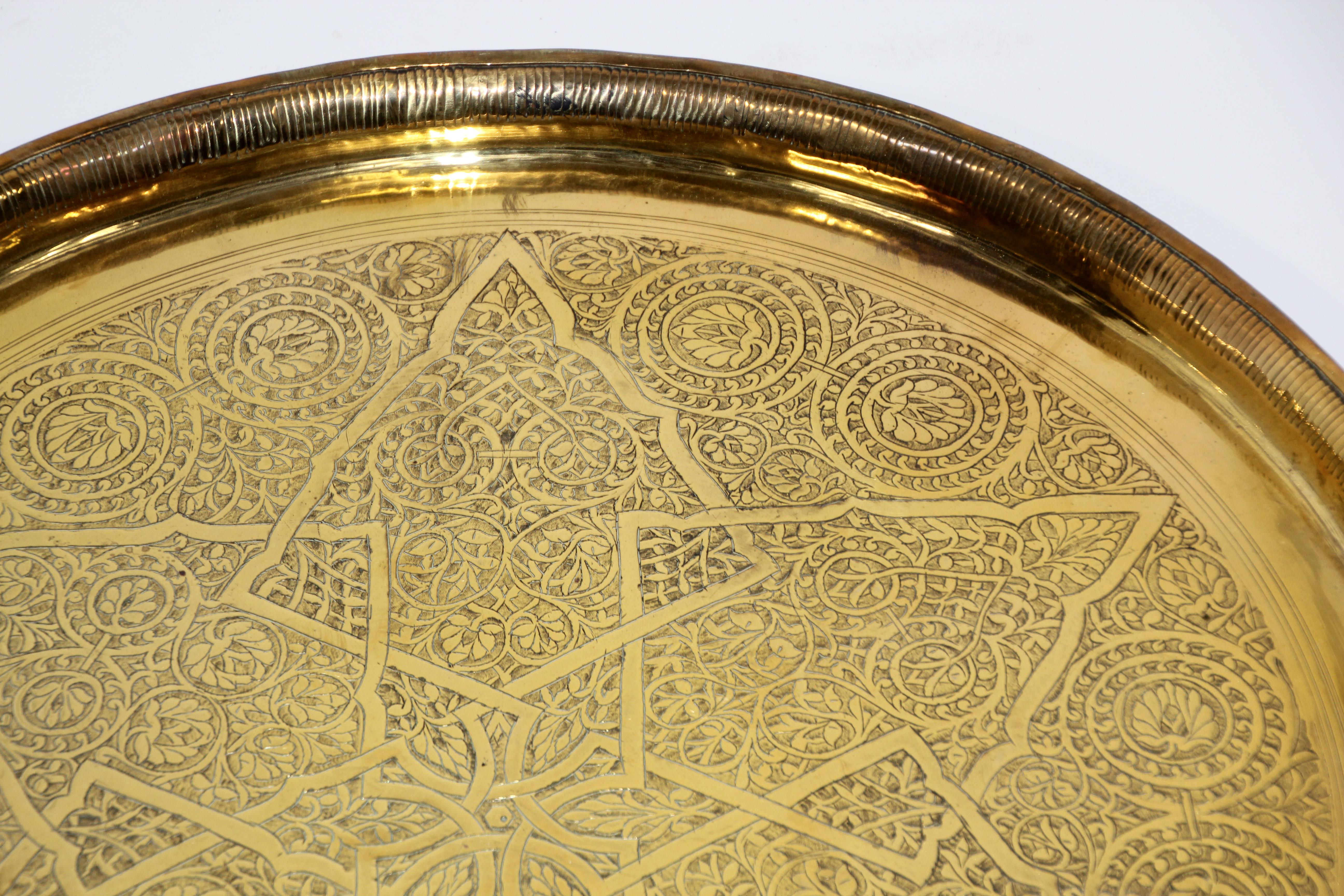 brass tray round