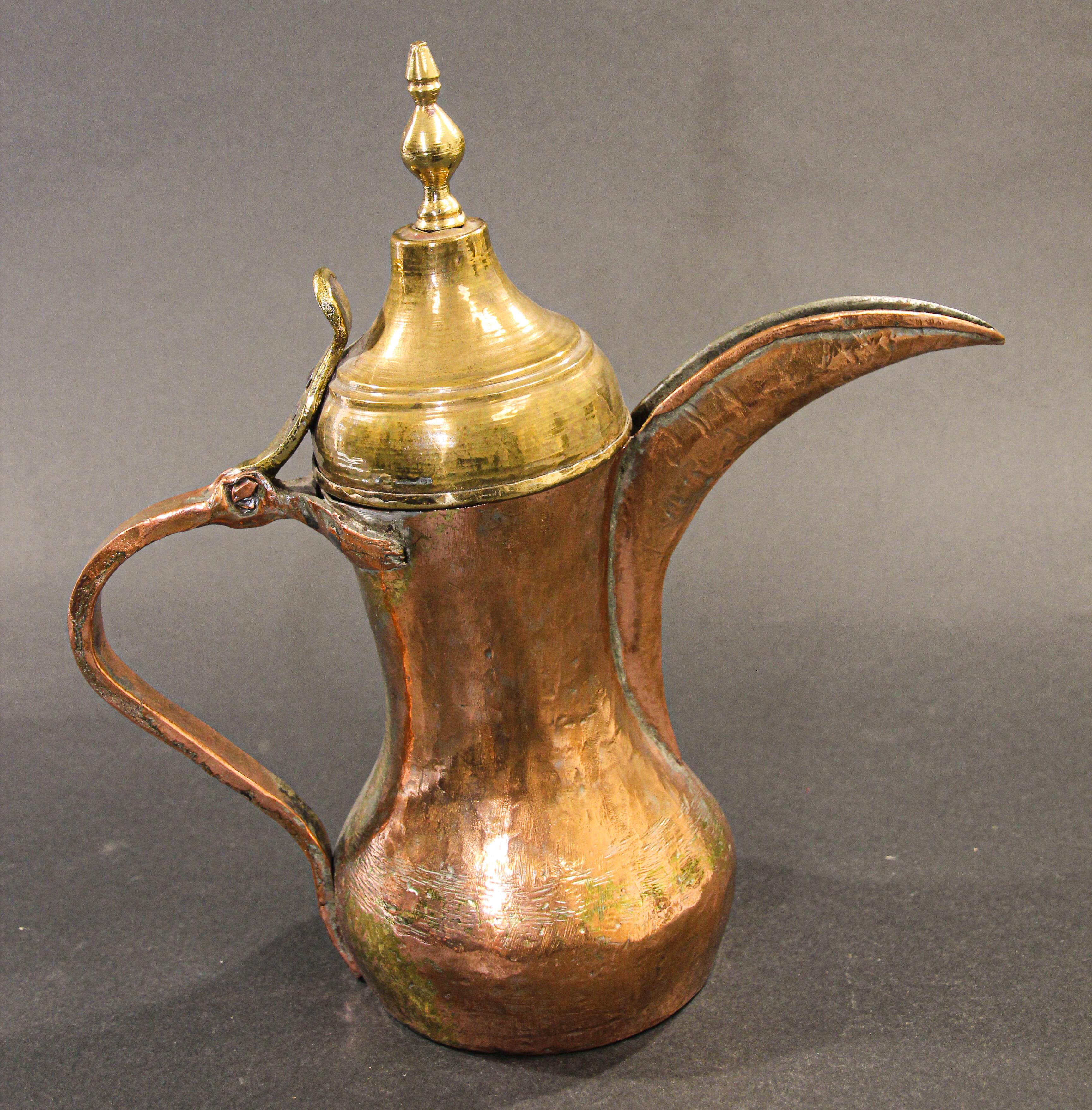 Middle Eastern Arabian Tinned Copper Dallah For Sale 1