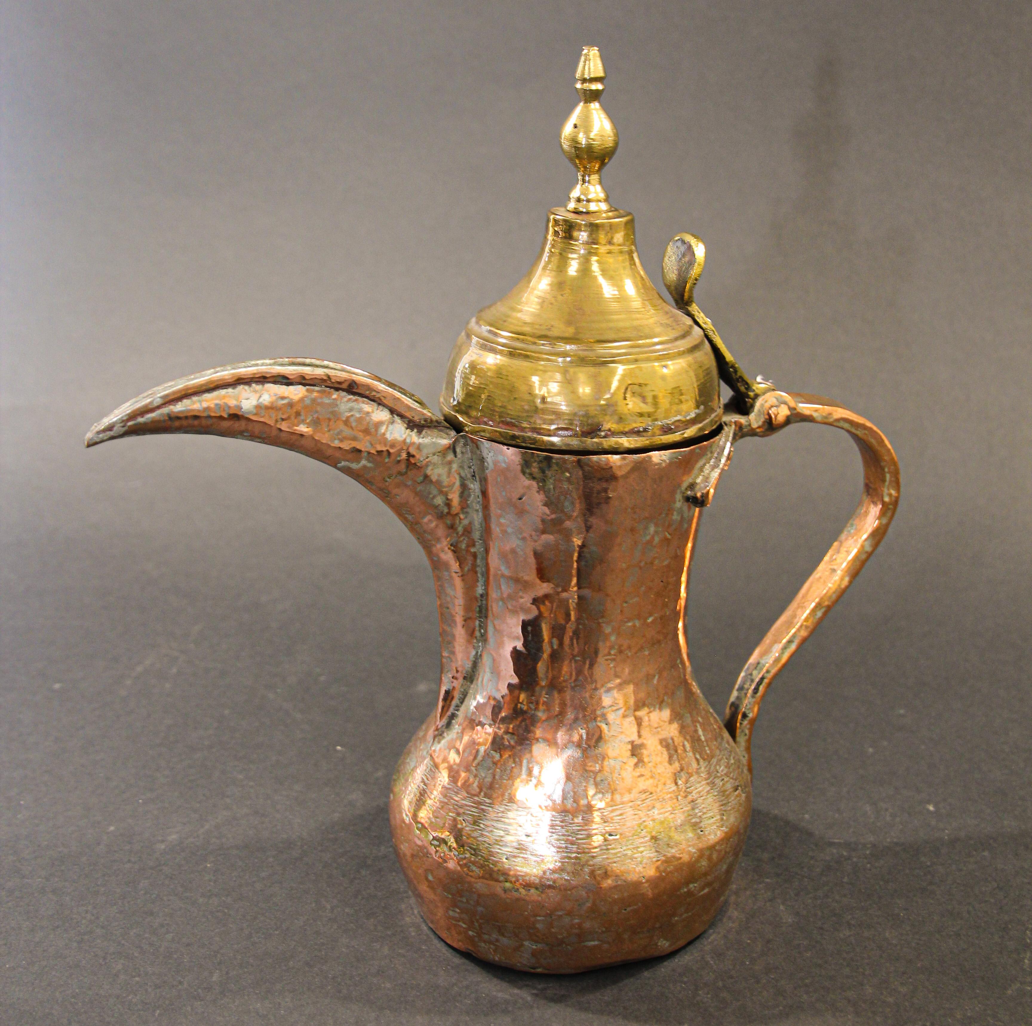 Middle Eastern Arabian Tinned Copper Dallah For Sale 4