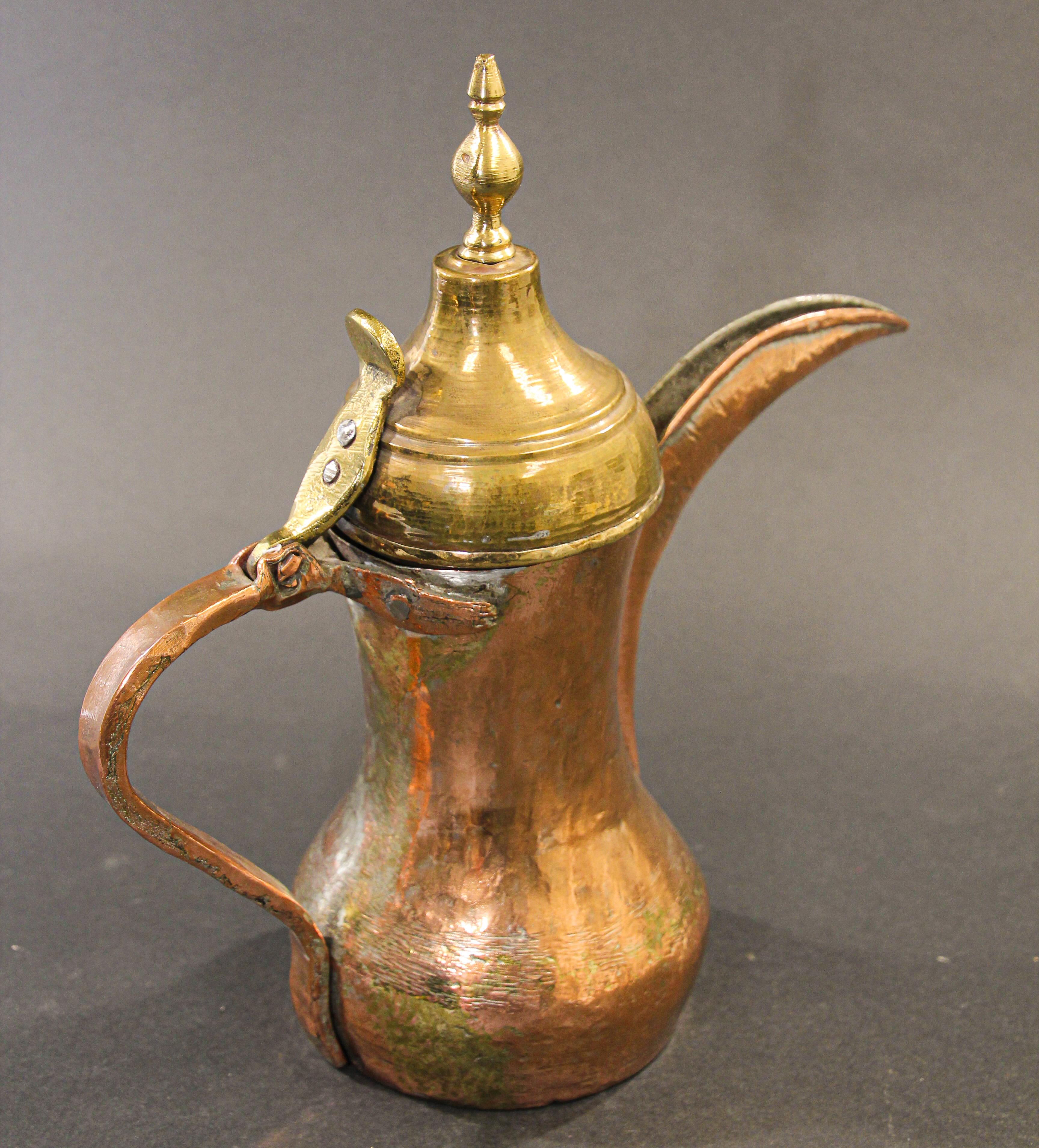 19th Century Middle Eastern Arabian Tinned Copper Dallah For Sale