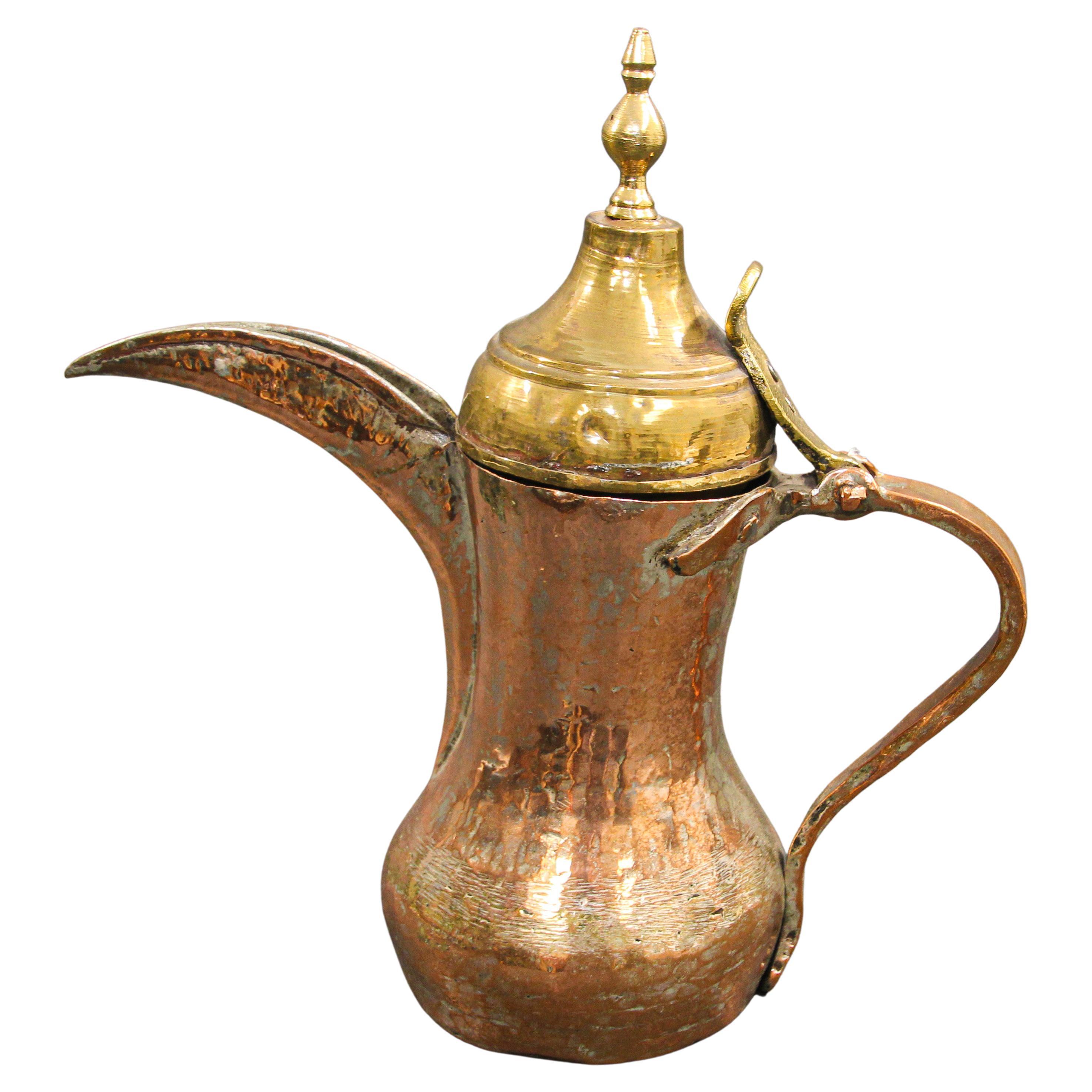 Middle Eastern Arabian Tinned Copper Dallah For Sale