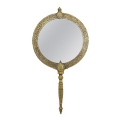 Middle Eastern Brass Hand Mirrror