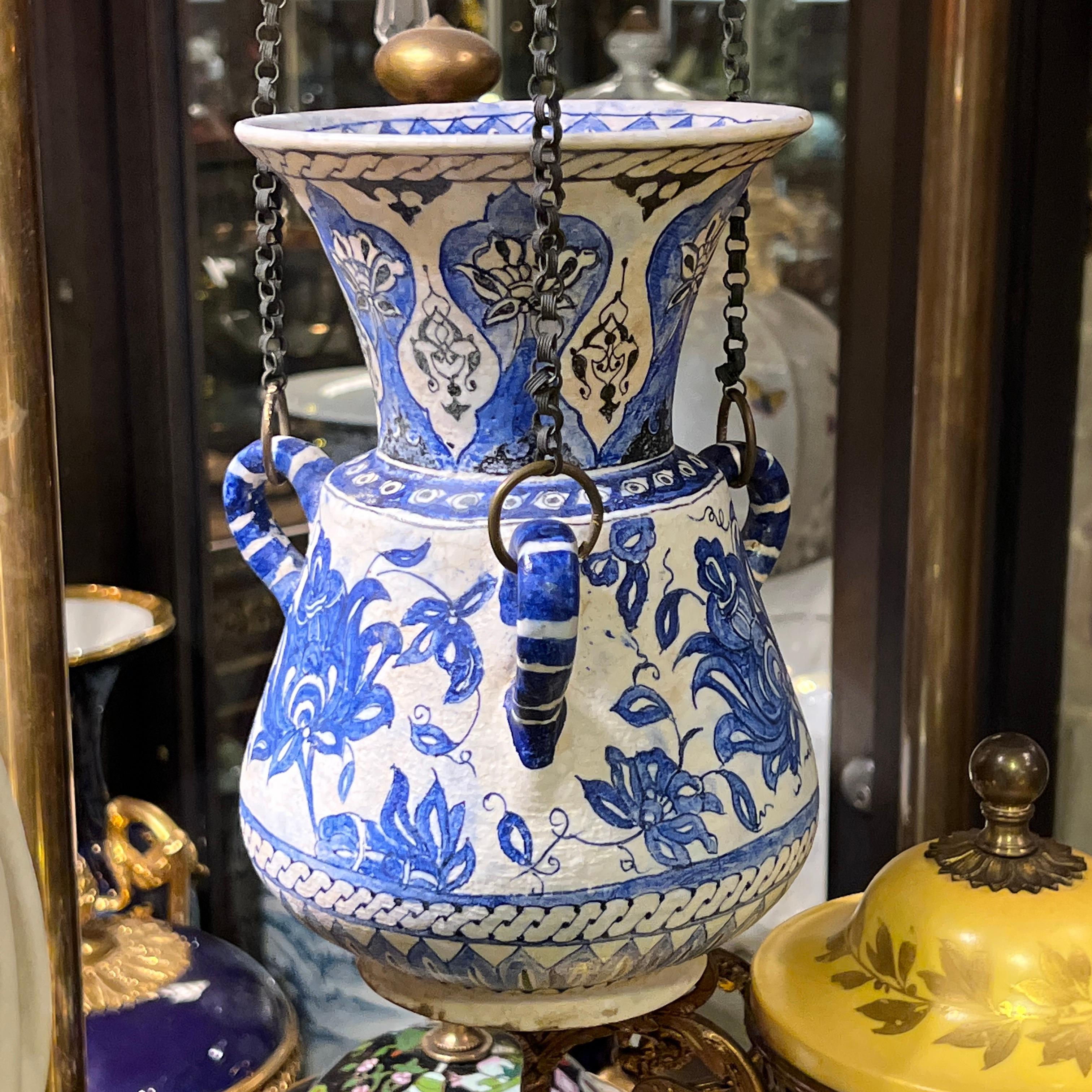 Asian Middle Eastern Ceramic Mosque Lamp