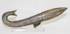 Middle Eastern Dagger in the Form of a Fish with Arabic Calligraphy Writing