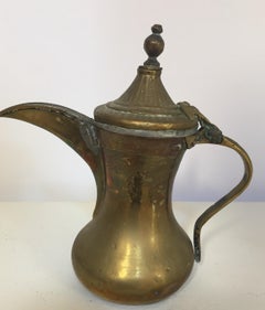 Middle Eastern Dallah Arabic Copper and Brass Coffee Pot