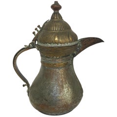 Antique Middle Eastern Dallah Arabic Copper Coffee Pot