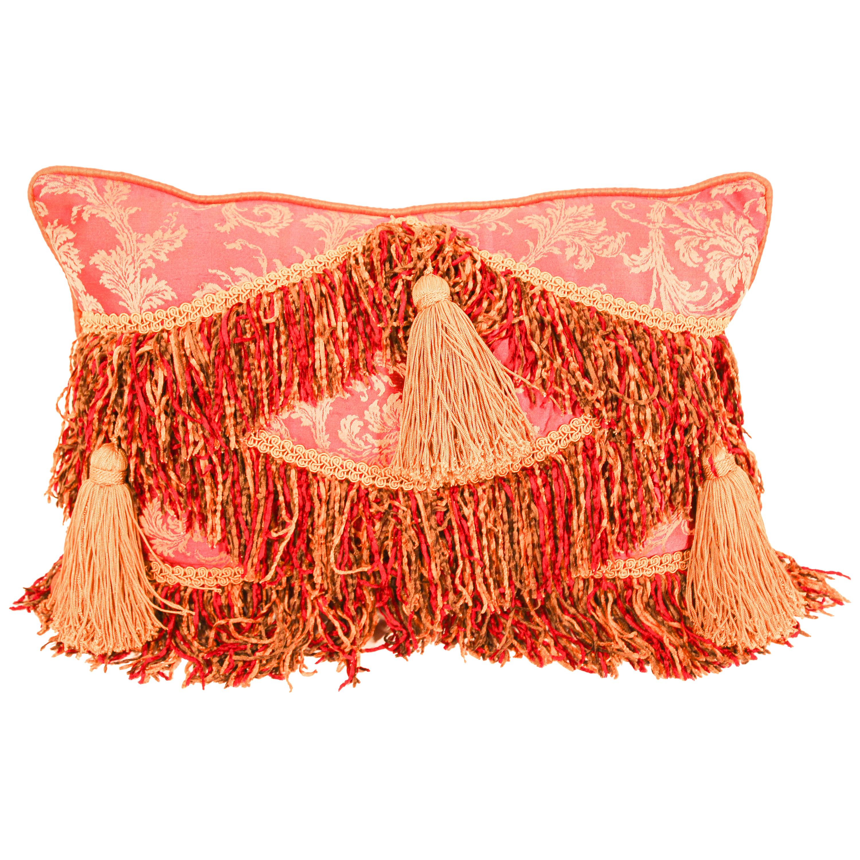 Middle Eastern Decorative Red Throw Pillow For Sale