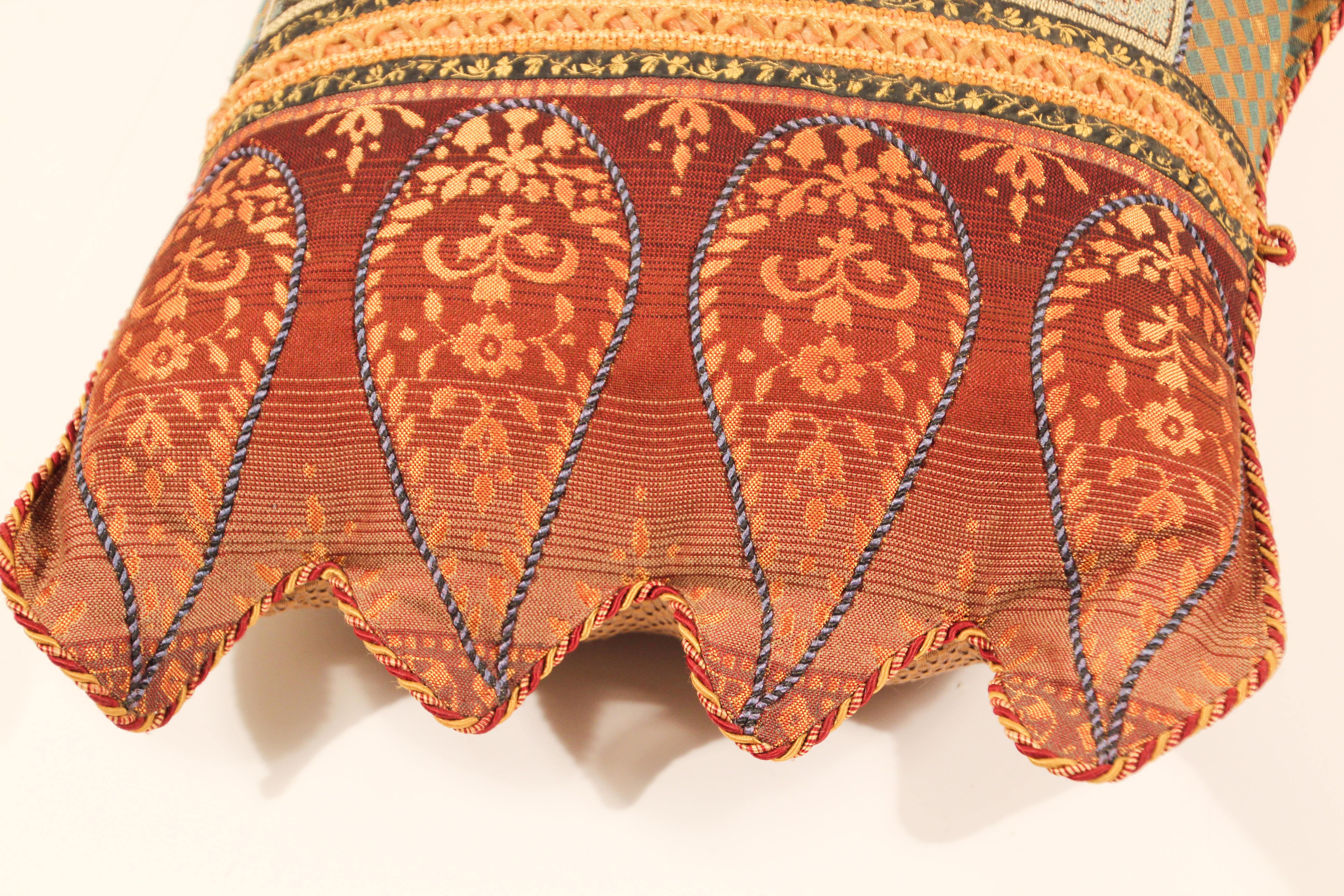 Silk Middle Eastern Decorative Throw Pillow For Sale