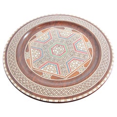 Middle Eastern Egyptian Inlaid Marquetry Decorative Platter