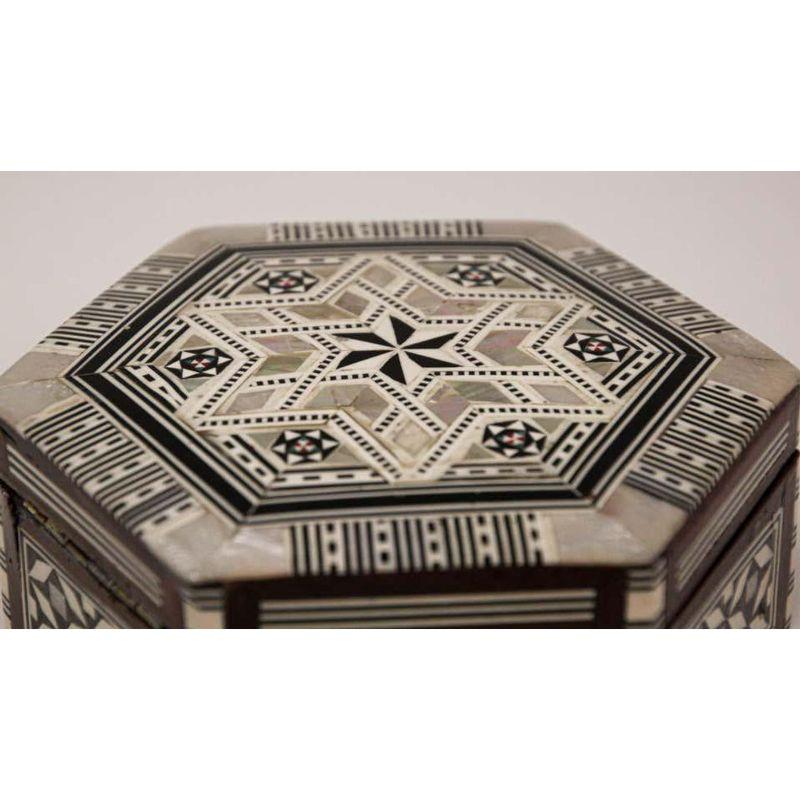 Middle Eastern Handcrafted Hexagonal Box Inlaid 2